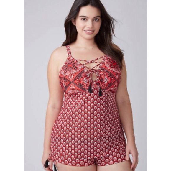 Lane Bryant Other - SWIM By Cacique Red Tankini Top